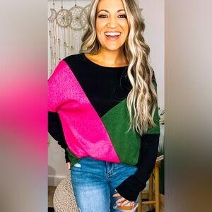 BNWOT-Colorblock + Dolman Style + Hacci Knit (Stretch.. Lots)